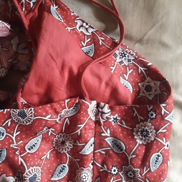 mini dress floral print linen ruffle - Picture 10 of 16